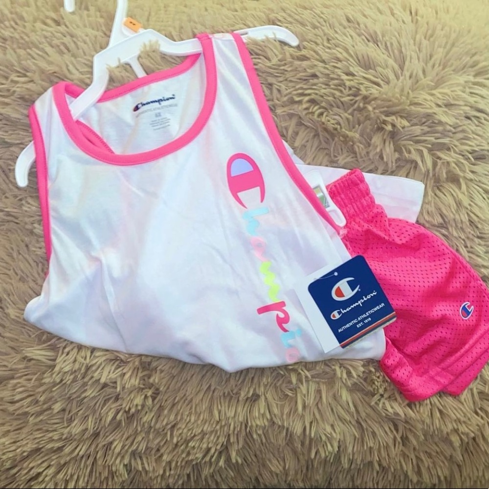 Girl's Champion Pink Tank Top and Short